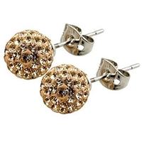 tresor paris titanium 10mm gold crystal studs 016427