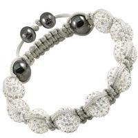 Tresor Paris Ladies White Crystal And Magnetite Bracelet 016589