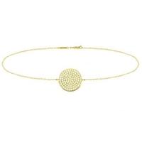 tresor paris gold plated white pave crystal circle bracelet 021259