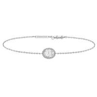 Tresor Paris Silver White Oval Crystal Bracelet 020493