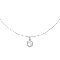 Tresor Paris Silver Oval Crystal Cluster Pendant Chain 020511