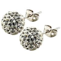 Tresor Paris Bissey Titanium White Crystal Studs 016068