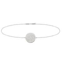 Tresor Paris Sterling Silver White Pave Crystal Circle Bracelet 021258