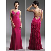 TS Couture Prom / Formal Evening / Military Ball Dress - Beautiful Back Plus Size / Petite Sheath / Column Straps Floor-length Chiffon with Beading /