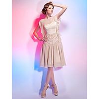 TS Couture Cocktail Party Dress - 1920s A-line Princess Bateau Knee-length Chiffon with Draping Lace Ruffles Sequins