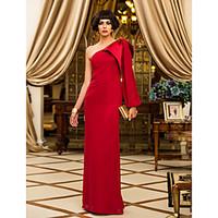 TS Couture Formal Evening Military Ball Dress - Elegant Sheath / Column One Shoulder Floor-length Chiffon with Pleats