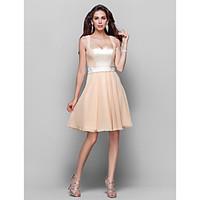 TS Couture Cocktail Party Homecoming Wedding Party Dress - Short A-line Princess Sweetheart Straps Knee-length Chiffon withDraping Sash /