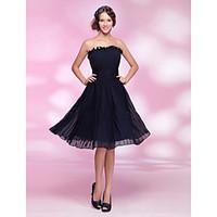 TS Couture Cocktail Party Dress - Short Plus Size / Petite A-line / Princess Strapless Knee-length Chiffon with Draping / Ruffles / Ruching / Pleats