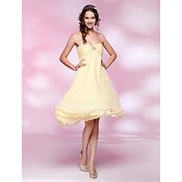 TS Couture Cocktail Party Wedding Party Dress - Short A-line Princess Strapless Sweetheart Knee-length Chiffon with Beading Ruching