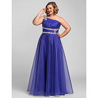 TS Couture Prom / Formal Evening / Quinceanera / Sweet 16 Dress - Open Back Plus Size / Petite A-line / Ball Gown / Princess One Shoulder