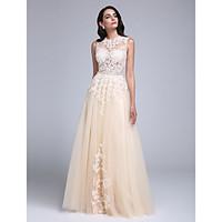 ts couture prom formal evening dress see through a line jewel floor le ...