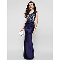 ts couture formal evening dress color block trumpet mermaid strapless  ...