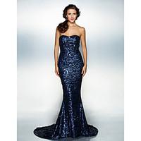 TS Couture Formal Evening Dress - Sparkle Shine Open Back Elegant Celebrity Style Trumpet / Mermaid Sweetheart Court Train Sequined with