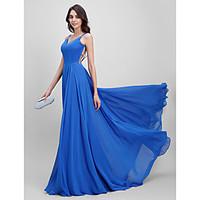 TS Couture Prom Formal Evening Dress - Beautiful Back A-line Spaghetti Straps Sweep / Brush Train Chiffon with Pleats