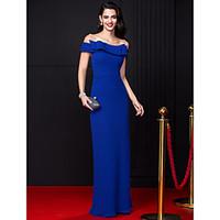 TS Couture Prom Formal Evening Dress - Celebrity Style Sheath / Column Off-the-shoulder Floor-length Chiffon with Bow(s)
