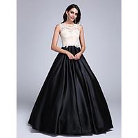 ts couture prom dress color block ball gown jewel floor length lace st ...