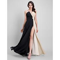 TS Couture Formal Evening Dress - Furcal Sheath / Column Strapless Floor-length Chiffon with Criss Cross