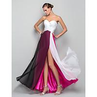 TS Couture Formal Evening Military Ball Dress - Celebrity Style Furcal A-line Princess Sweetheart Floor-length Chiffon withCriss Cross