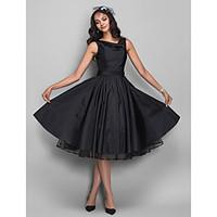 TS Couture Cocktail Party / Homecoming / Company Party Dress - 1950s / Vintage Inspired Plus Size / Petite A-line Cowl Knee-length Taffeta