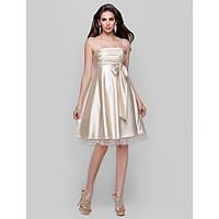 TS Couture Cocktail Party Homecoming Prom Dress - Short A-line Princess Spaghetti Straps Knee-length Tulle Stretch Satin withBow(s)