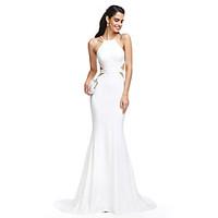 TS Couture Prom Formal Evening Dress - Beautiful Back Trumpet / Mermaid Spaghetti Straps Court Train Jersey with Sash / Ribbon