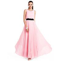 TS Couture Prom Formal Evening Military Ball Wedding Party Dress - Elegant A-line Princess Jewel Floor-length Chiffon withCrystal