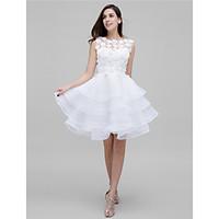 TS Couture Cocktail Party Prom Dress - Short A-line Jewel Knee-length Tulle with Flower(s)