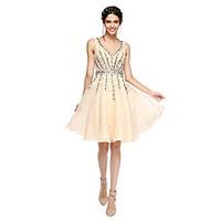 ts couture cocktail party dress beautiful back a line v neck knee leng ...