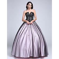 ts couture prom dress color block ball gown strapless floor length lac ...