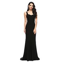 TS Couture Formal Evening Dress - Celebrity Style Trumpet / Mermaid Scoop Sweep / Brush Train Jersey with Lace