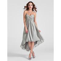 TS Couture Cocktail Party Dress - High Low A-line Princess Strapless Sweetheart Knee-length Asymmetrical Chiffon withBeading Draping