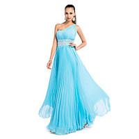 TS Couture Prom Formal Evening Military Ball Wedding Party Dress - Open Back Sheath / Column One Shoulder Floor-length Chiffon with