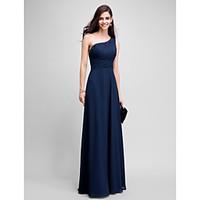 TS Couture Prom Formal Evening Dress - Elegant Sheath / Column One Shoulder Floor-length Chiffon with Beading