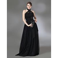 TS Couture Prom Formal Evening Military Ball Dress - Vintage Inspired Celebrity Style A-line Princess Halter High Neck Floor-lengthTulle