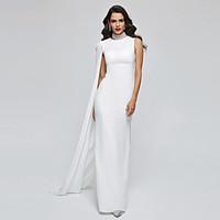 TS Couture Formal Evening Dress - Elegant Celebrity Style Sheath / Column High Neck Floor-length Chiffon with Pleats