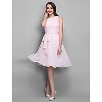 TS Couture Cocktail Party Holiday Dress - Short A-line One Shoulder Knee-length Chiffon with Side Draping