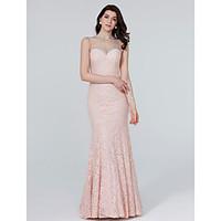 TS Couture Formal Evening Dress - See Through Trumpet / Mermaid Jewel Floor-length Lace with Crystal Detailing