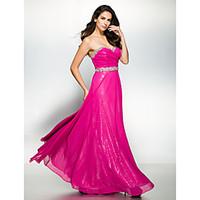 TS Couture Prom Formal Evening Dress - Sparkle Shine A-line Sweetheart Ankle-length Chiffon with Beading Criss Cross