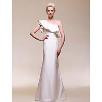 TS Couture Military Ball Dress - Elegant Celebrity Style Sheath / Column One Shoulder Floor-length Taffeta with Ruffles