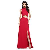 ts couture prom formal evening dress two pieces sheath column jewel fl ...