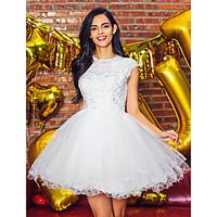 TS Couture Cocktail Party Prom Dress - Beautiful Back Ball Gown Jewel Short / Mini Tulle with Appliques Beading Lace