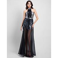 TS Couture Prom / Formal Evening Dress - Celebrity Style Sheath / Column Halter Floor-length Chiffon Sequined with Sequins