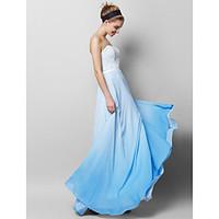 TS Couture Prom Formal Evening Dress - Color Gradient Sheath / Column Strapless Floor-length Chiffon Lace with Lace