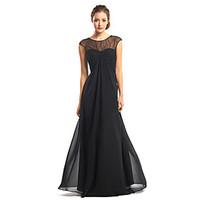 TS Couture Formal Evening Dress A-line Jewel Floor-length Chiffon with Lace