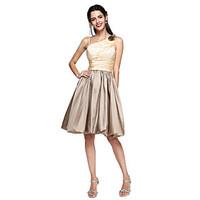 TS Couture Cocktail Party Prom Dress - Color Block Ball Gown Spaghetti Straps Knee-length Taffeta withFlower(s) Sash / Ribbon Side