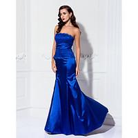 TS Couture Formal Evening / Military Ball Dress - Open Back Plus Size / Petite Trumpet / Mermaid Strapless Floor-length Lace / Stretch Satin