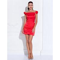 TS Couture Cocktail Party Prom Dress - Sexy Sheath / Column Off-the-shoulder Short / Mini Satin with Bow(s)