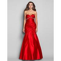 TS Couture Prom Formal Evening Military Ball Dress - Open Back Trumpet / Mermaid Sweetheart Floor-length Charmeuse withBeading Side