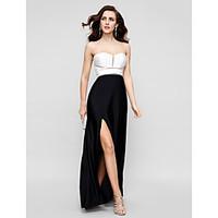 TS Couture Prom Formal Evening Black Tie Gala Dress - Beautiful Back Sheath / Column Strapless Floor-length Satin Chiffon withPleats