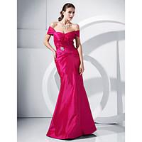 TS Couture Prom Formal Evening Military Ball Dress - Sexy Trumpet / Mermaid Off-the-shoulder Floor-length Taffeta withSide Draping